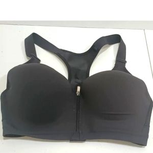 PINK Victorias Secret VSX Sport Bra 36D Front Zip Underwire Padded Black